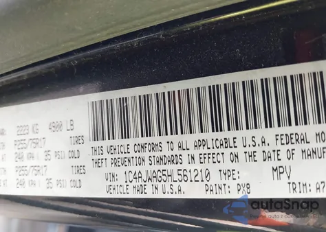 2017 Jeep Wrangler Sport 4X4 from USA, damaged, VIN 1C4AJWAG5HL561210